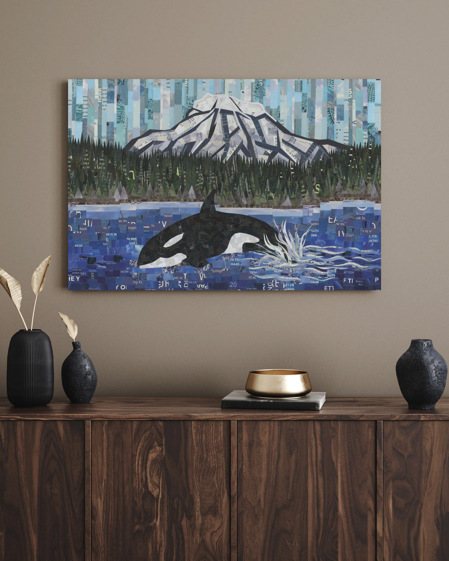 Breaching Orca 16x20" Thin Canvas Print