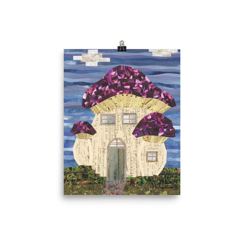 Mushroom House Print 8x10"
