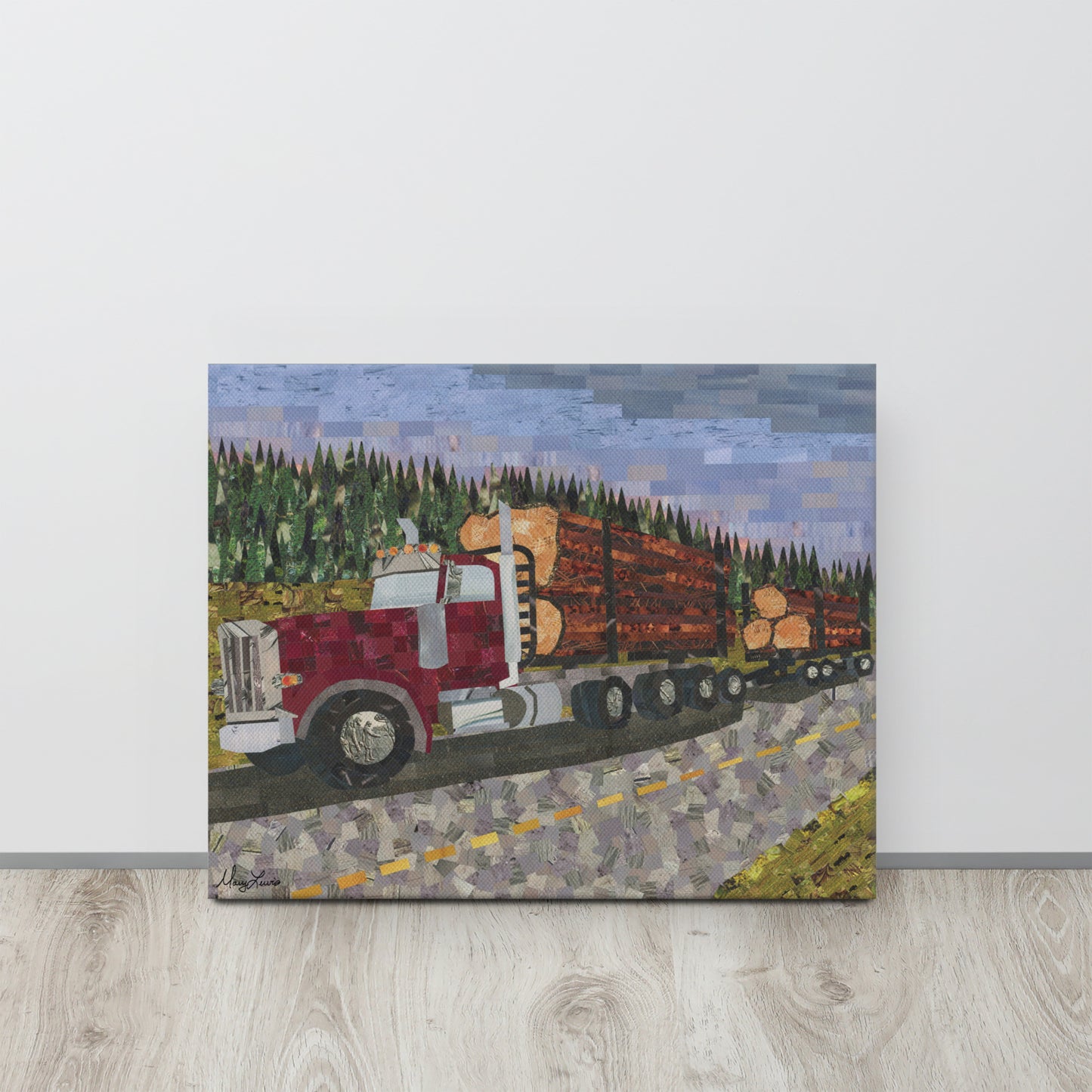 PNW Logging Thin Canvas Print 16x20