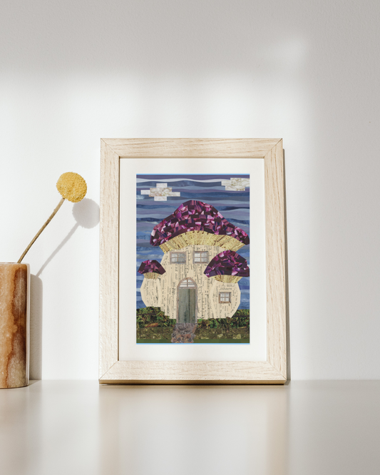 Mushroom House Print 8x10"