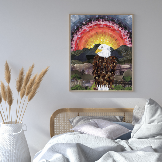 Bald Eagle Basking in the Sunset 11"x14" Print