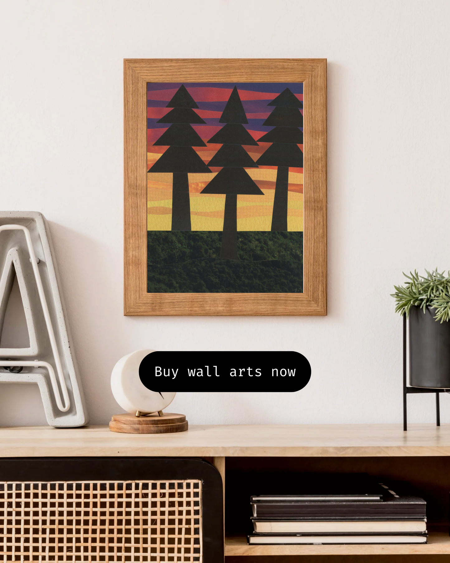 Evergreens In The Sunset 8x10"