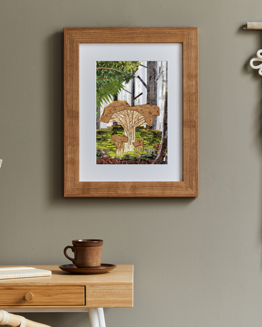 Chantrelle Mushroom in the Foggy Forest Print 8"x10"