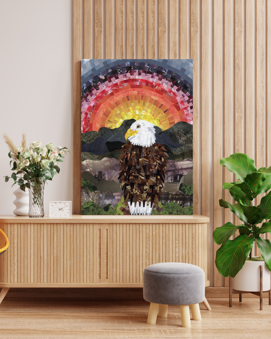 Bald Eagle Basking in the Sunset Thin Canvas Print 16x20"