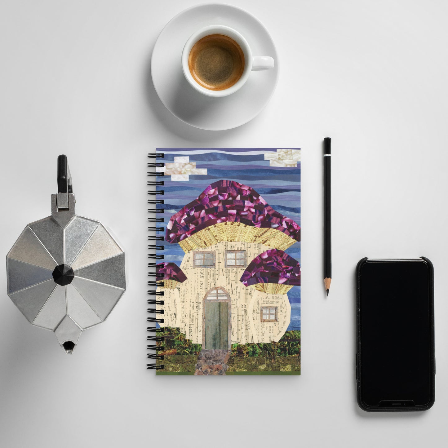 Mushroom House Spiral notebook