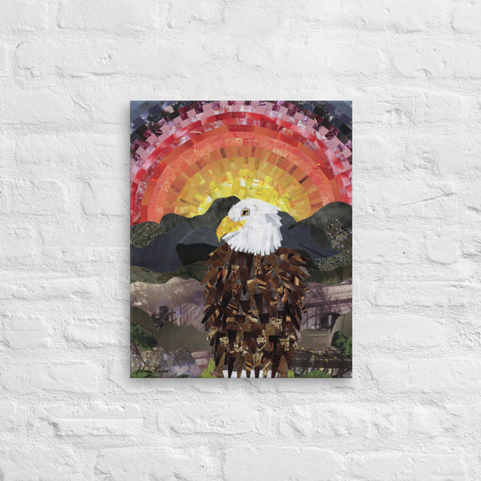 Bald Eagle Basking in the Sunset Thin Canvas Print 16x20"