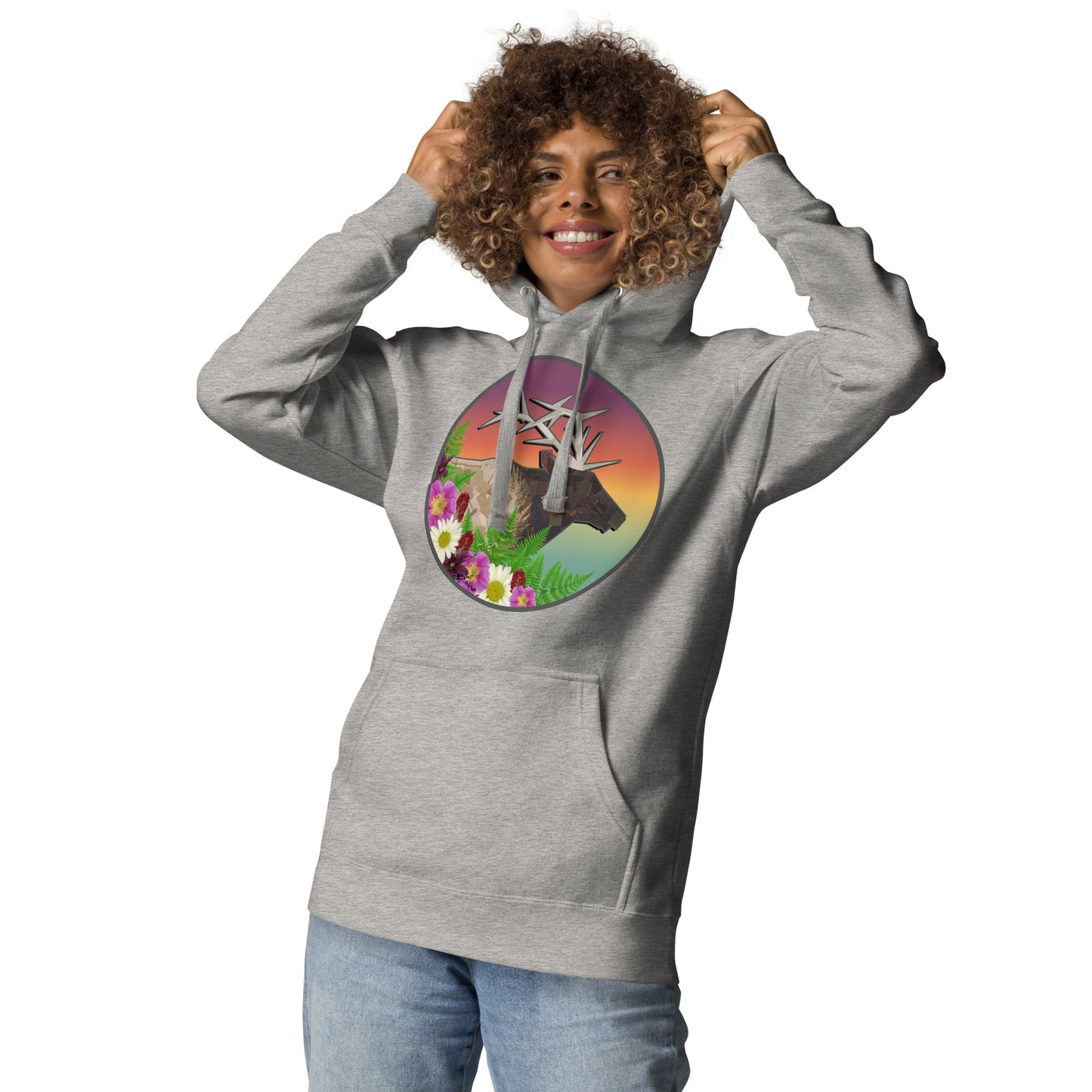 Roosevelt Elk in the Wildflowers Unisex Hoodie