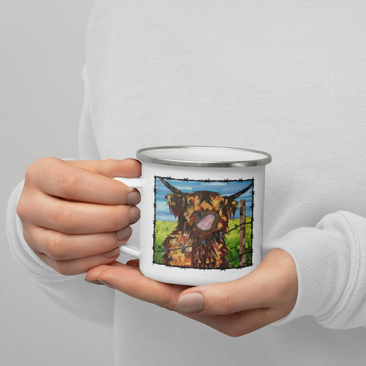 Highland Cow Enamel Mug