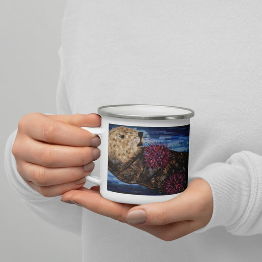 Snacking Sea Otter Enamel Mug