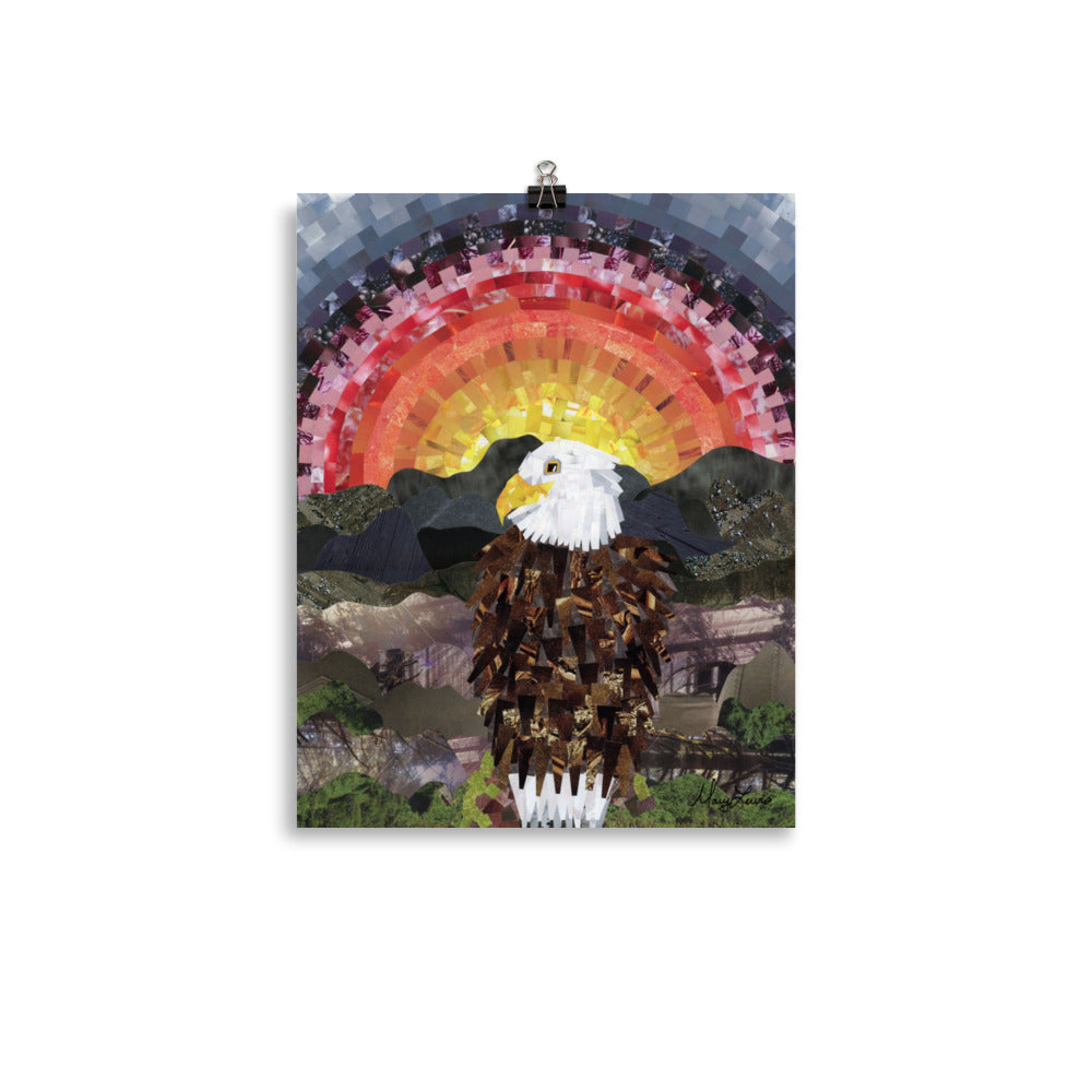 Bald Eagle Basking in the Sunset 11"x14" Print
