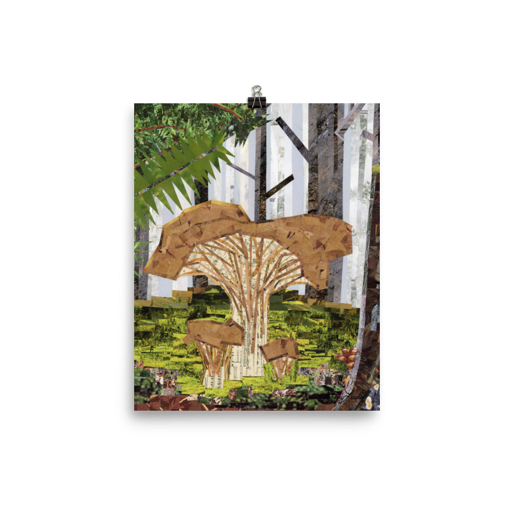 Chantrelle Mushroom in the Foggy Forest Print 8"x10"