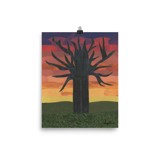 Old Tree In The Sunset Print 8x10"