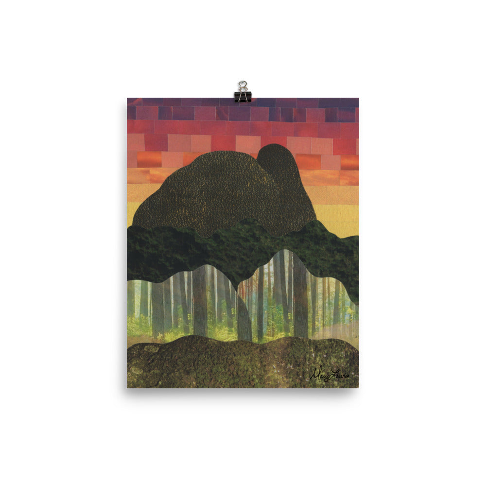 Sun Setting Behind The Mountains 8x10" Print