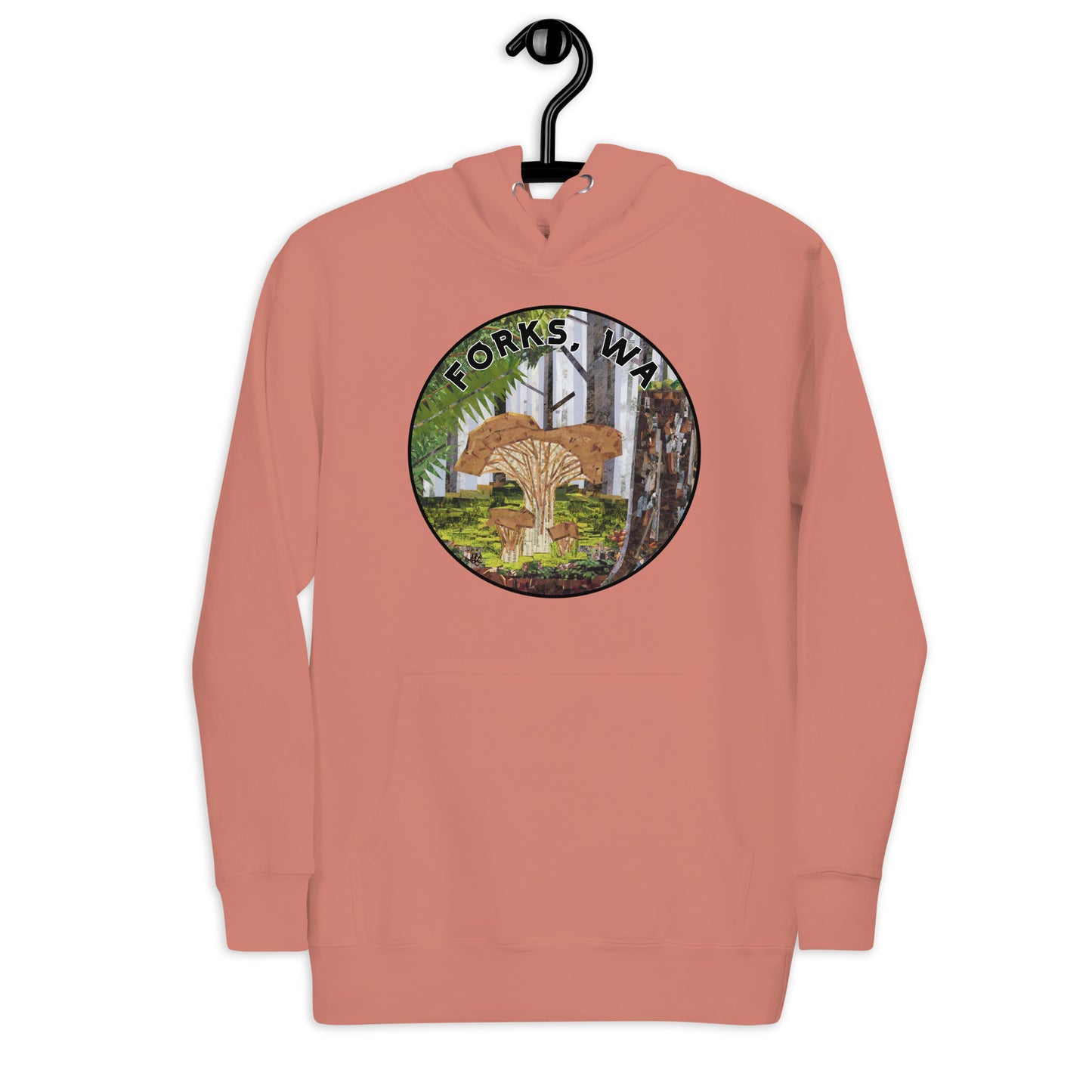 Chantrelle Mushrooms in the Foggy Forest of Forks Unisex Hoodie